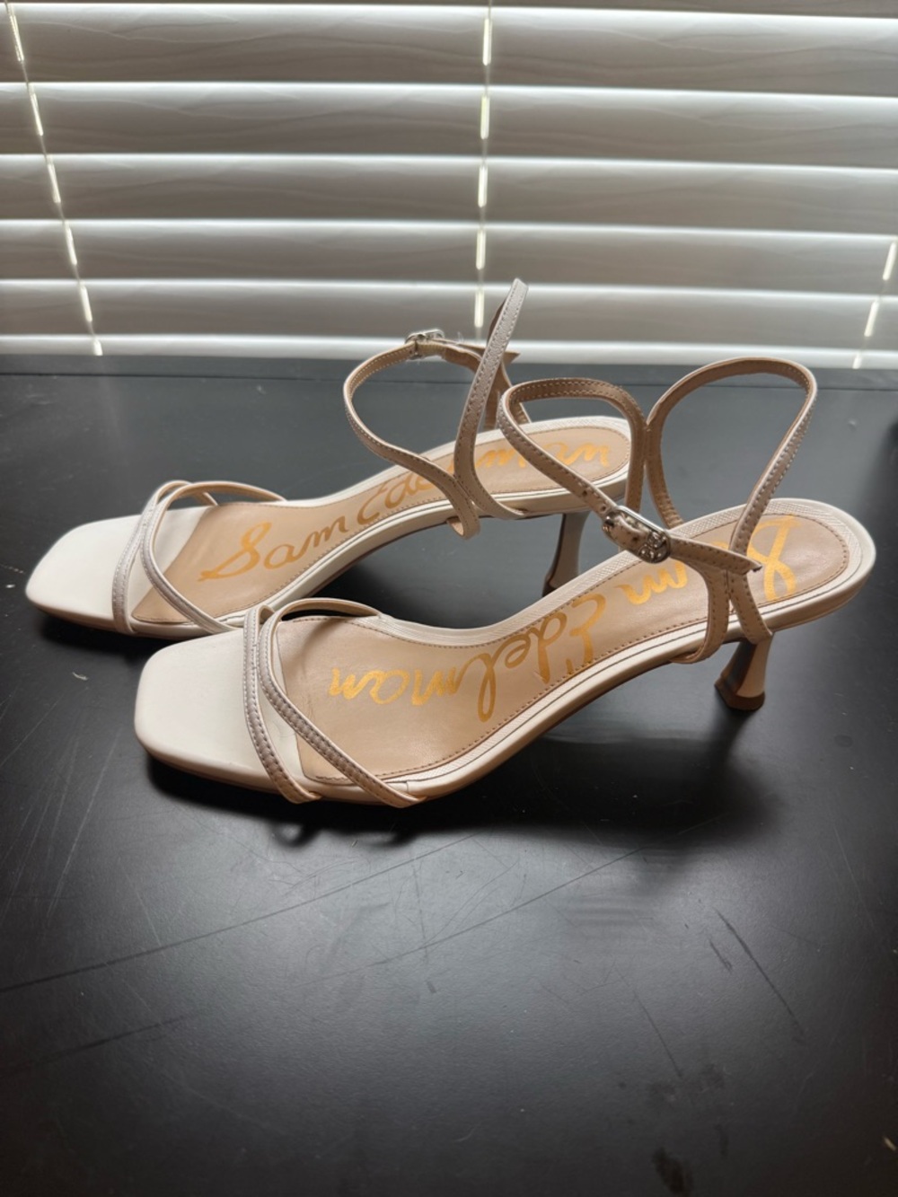Sam Edelman Nude Strappy Kitten Heel Sandals